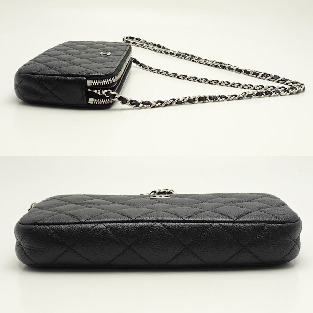 Chanel Matelasse Chain Wallet Diagonal Soft Caviar Skin Black - Picture 4 of 6